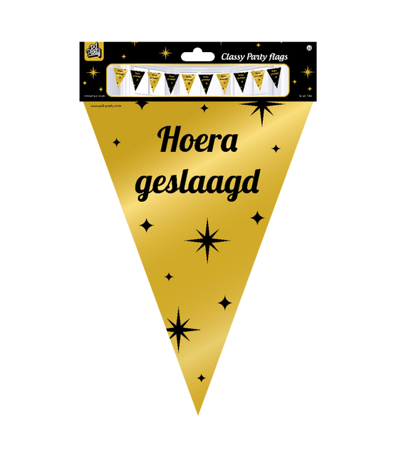Geslaagd Slinger Zwart Goud 10m - Partywinkel - 8716764234217