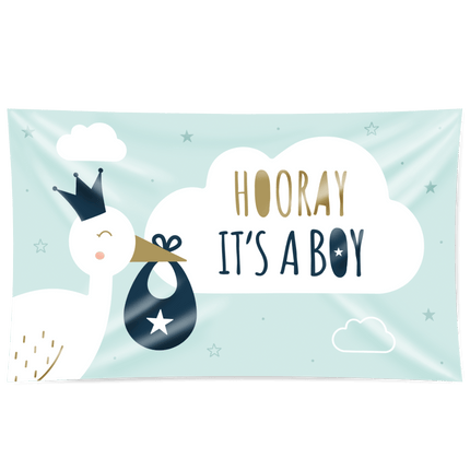 Gevelvlag New Born Baby Boy 1,5m van Paper Dreams koop je bij Partywinkel