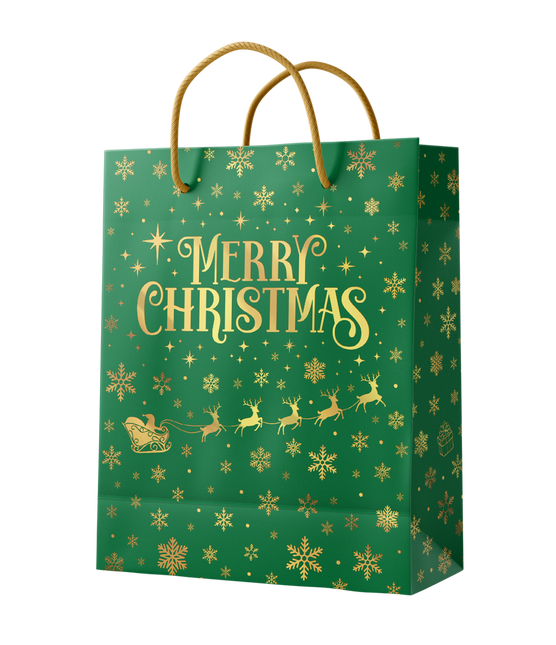 Borsa regalo L - Buon Natale verde