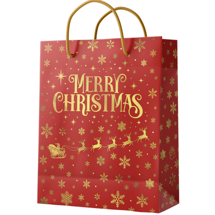 Sacchetto regalo L - Buon Natale rosso