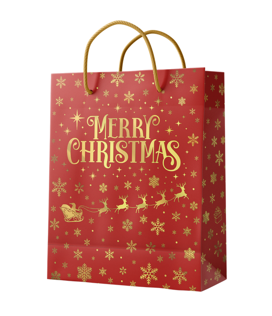 Sacchetto regalo L - Buon Natale rosso