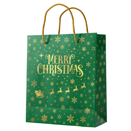 Sacchetto regalo M - Buon Natale verde