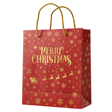 Sacchetto regalo M - Buon Natale rosso
