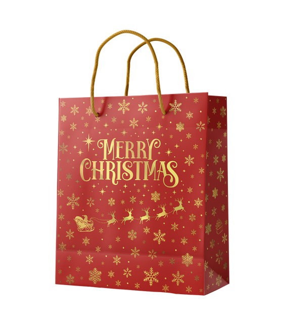 Sacchetto regalo M - Buon Natale rosso