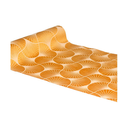 Runner da tavola Arancione Cantalupo Stampa Gingko 3m