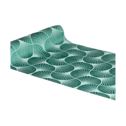 Runner da tavola verde con stampa Gingko 3m