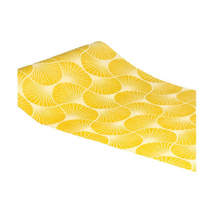 Runner da tavola giallo con stampa Gingko 3m