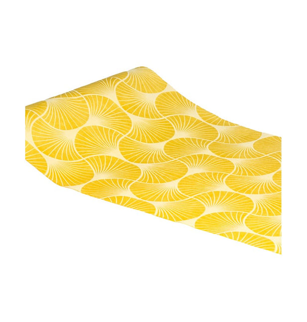 Runner da tavola giallo con stampa Gingko 3m