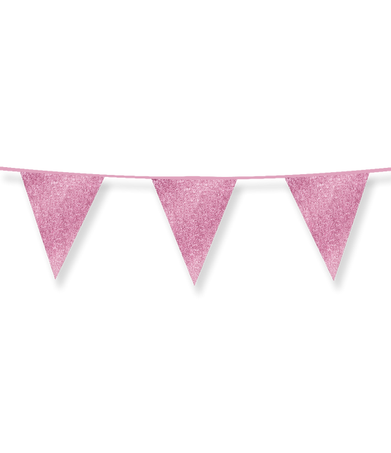 Ghirlanda Rosa Glitter 6m