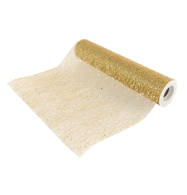 Runner da tavolo oro glitterato 5m