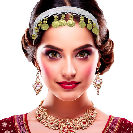 Goud Witte Hoofdband Munten van Fiestas Guirca koop je bij Partywinkel