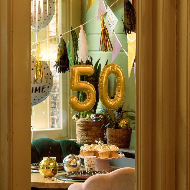 Gouden 3 Jaar Stickers Folieballon 20cm van Boland koop je bij Partywinkel