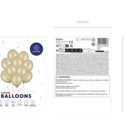 Gouden Ballonnen Metallic Cold Gold 27cm 10st van Partydeco koop je bij Partywinkel