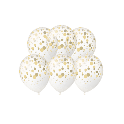 Gouden Ballonnen Stippen 30cm 6st van Paper Dreams koop je bij Partywinkel