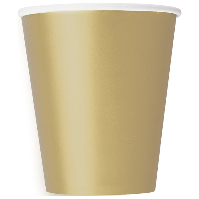 Gouden Bekers 266ml 8st van Unique koop je bij Partywinkel