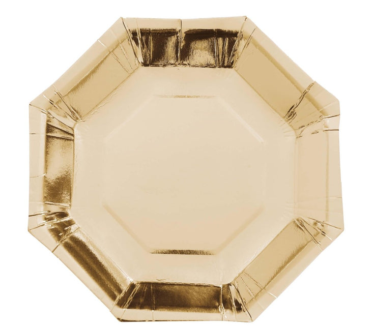 Gouden Borden Papier 23cm 6st van Fiestas Guirca koop je bij Partywinkel