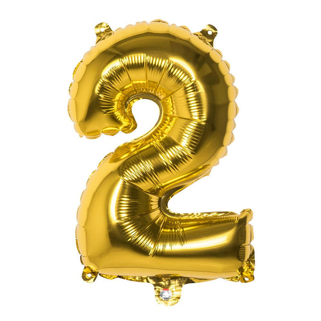 Gouden Cijfer Ballon 2 Jaar 36cm van Boland koop je bij Partywinkel