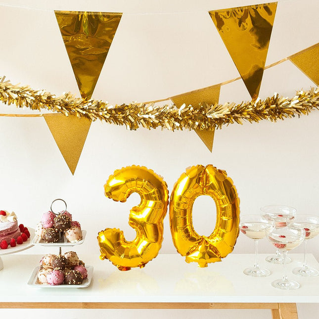 Gouden Cijfer Ballon 7 Jaar 36cm van Boland koop je bij Partywinkel