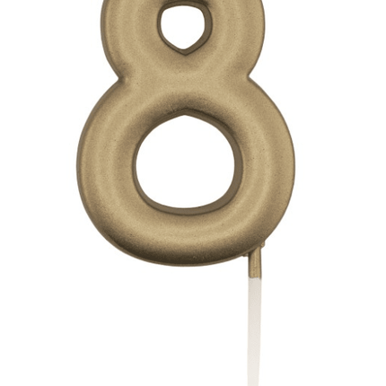 Gouden Cijferkaars 8 van Partywinkel koop je bij Partywinkel