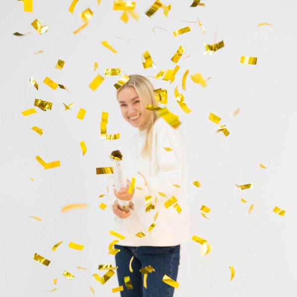 Gouden Confetti Kanon Folie 60cm van Riethmueller koop je bij Partywinkel