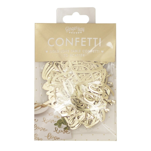 Gouden Confetti Love 6,5cm van Ginger Ray koop je bij Partywinkel