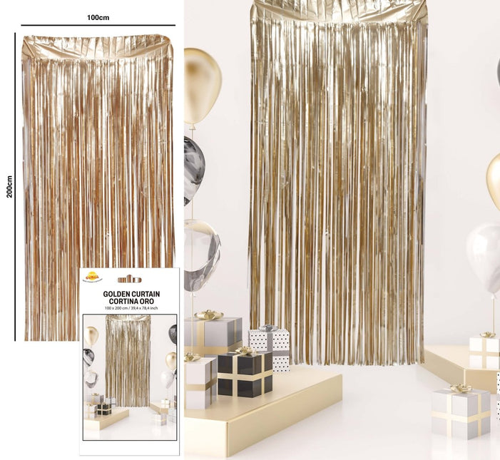 Gouden Deurgordijn Mat 2m van Fiestas Guirca koop je bij Partywinkel