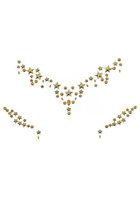 Gouden Gezicht Stickers Star Sign - Partywinkel - 714718566856