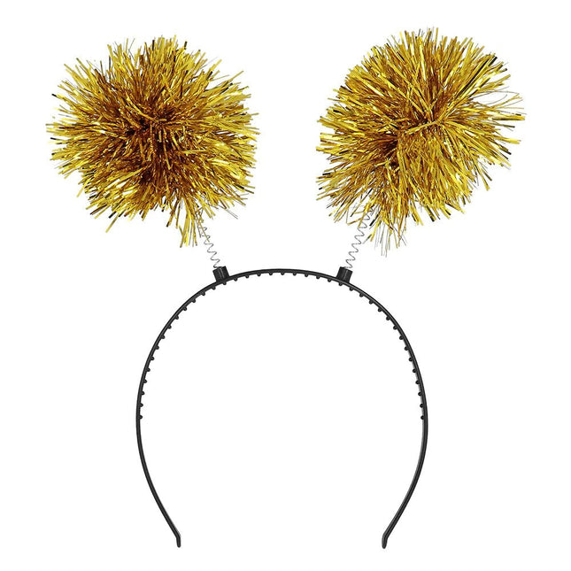 Gouden Haarband Pompoms - Partywinkel - 8712026134912
