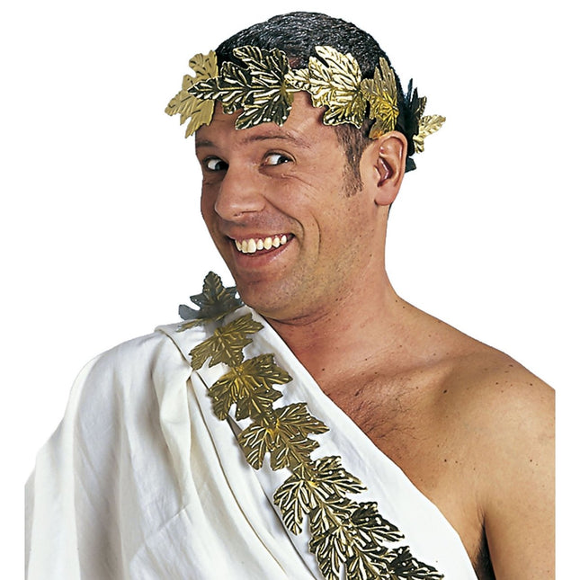Gouden Hoofdband Lauwerkrans Lang van Widmann koop je bij Partywinkel