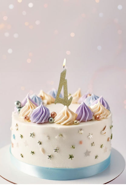 Gouden Kaars 4 Jaar Glitter 12,5cm van Fiestas Guirca koop je bij Partywinkel