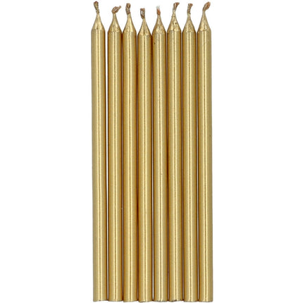 Gouden Kaarsen 10cm 12st van Folat koop je bij Partywinkel