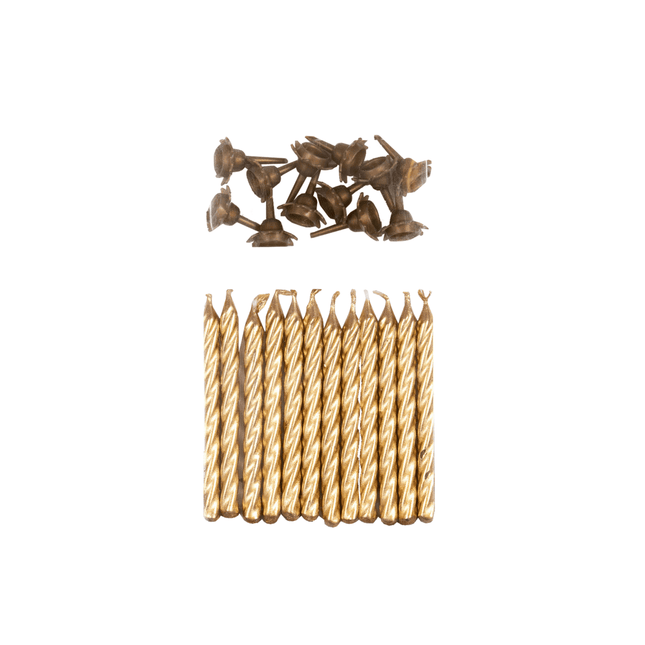 Gouden Kaarsjes 6cm 12st van WeFiesta koop je bij Partywinkel