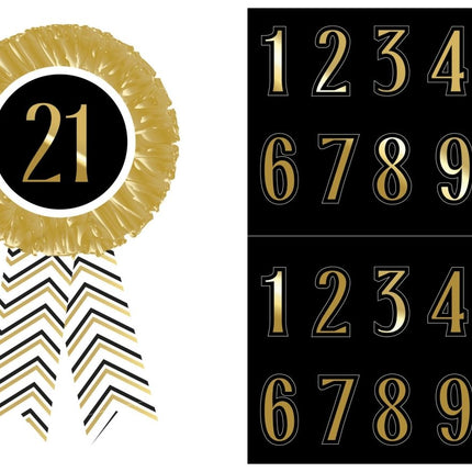 Gouden Rozet Leeftijden 15cm van Haza Witbaard koop je bij Partywinkel