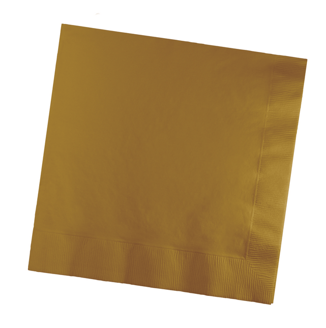 Gouden Servetten 3 - Laags 41cm 25st van Creative Converting koop je bij Partywinkel
