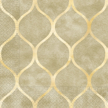 Gouden Servetten Arabic 33cm 20st van Procos koop je bij Partywinkel