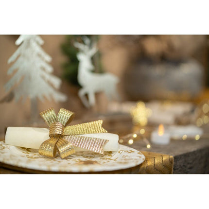 Gouden Strik Glitters Strepen 10cm 3st van CHAKS koop je bij Partywinkel