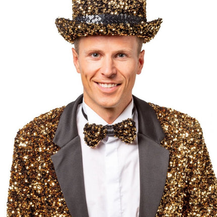 Gouden Strik met Pailletten van Orlob koop je bij Partywinkel