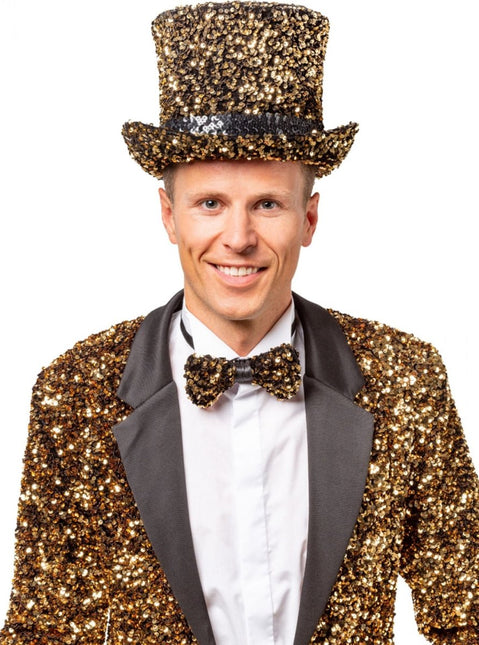 Gouden Strik met Pailletten van Orlob koop je bij Partywinkel