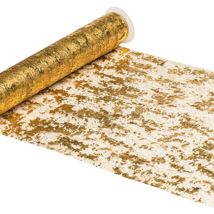 Gouden Tafelloper Shiny 5m van CHAKS koop je bij Partywinkel