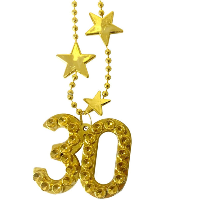 Goudkleurige Ketting 30 Jaar van Folat koop je bij Partywinkel