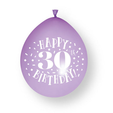Palloncini in lattice da 10 ct “Happy 30th Birthday” da 23 cm