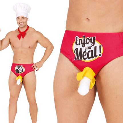 Grappige Onderbroek Enjoy Your Meal! - Partywinkel - 8434077182970