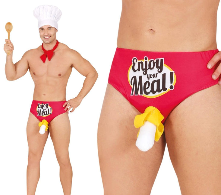 Grappige Onderbroek Enjoy Your Meal! - Partywinkel - 8434077182970