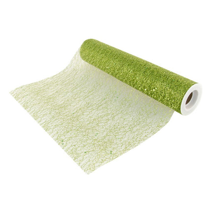 Runner da tavolo verde glitterato 5m