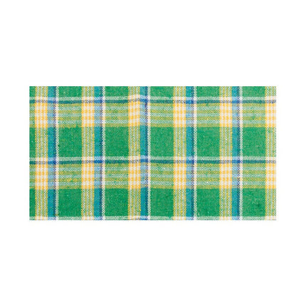 NASTRO DA TAVOLA IN LINO MADRAS VERDE 10 CM X 5 M