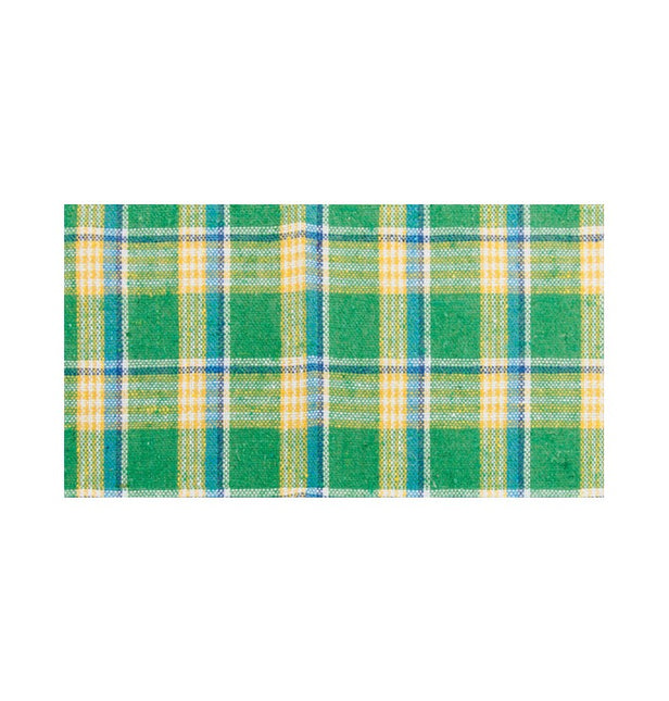 NASTRO DA TAVOLA IN LINO MADRAS VERDE 10 CM X 5 M