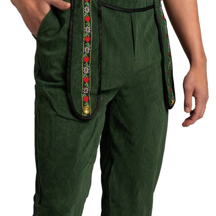 Lederhose verde lungo con camicetta