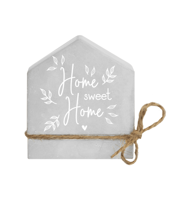 Grijze Cement Huisje Home Sweet Home 8cm van Paper Dreams koop je bij Partywinkel