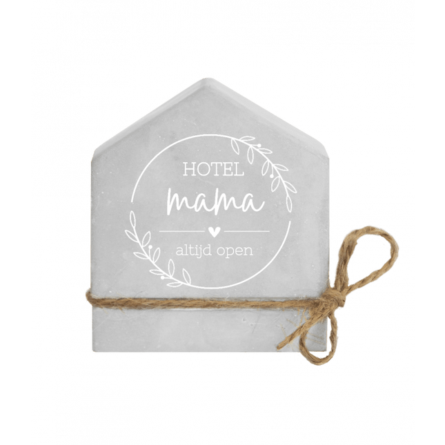Grijze Cement Huisje Mama 8cm van Paper Dreams koop je bij Partywinkel