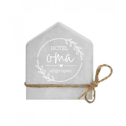 Grijze Cement Huisje Oma 8cm van Paper Dreams koop je bij Partywinkel